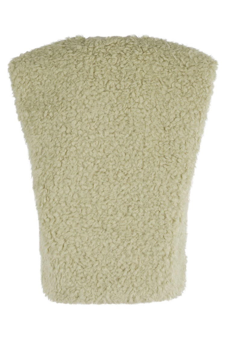 Tela V-Neck Teddy Effect Canvas Vest