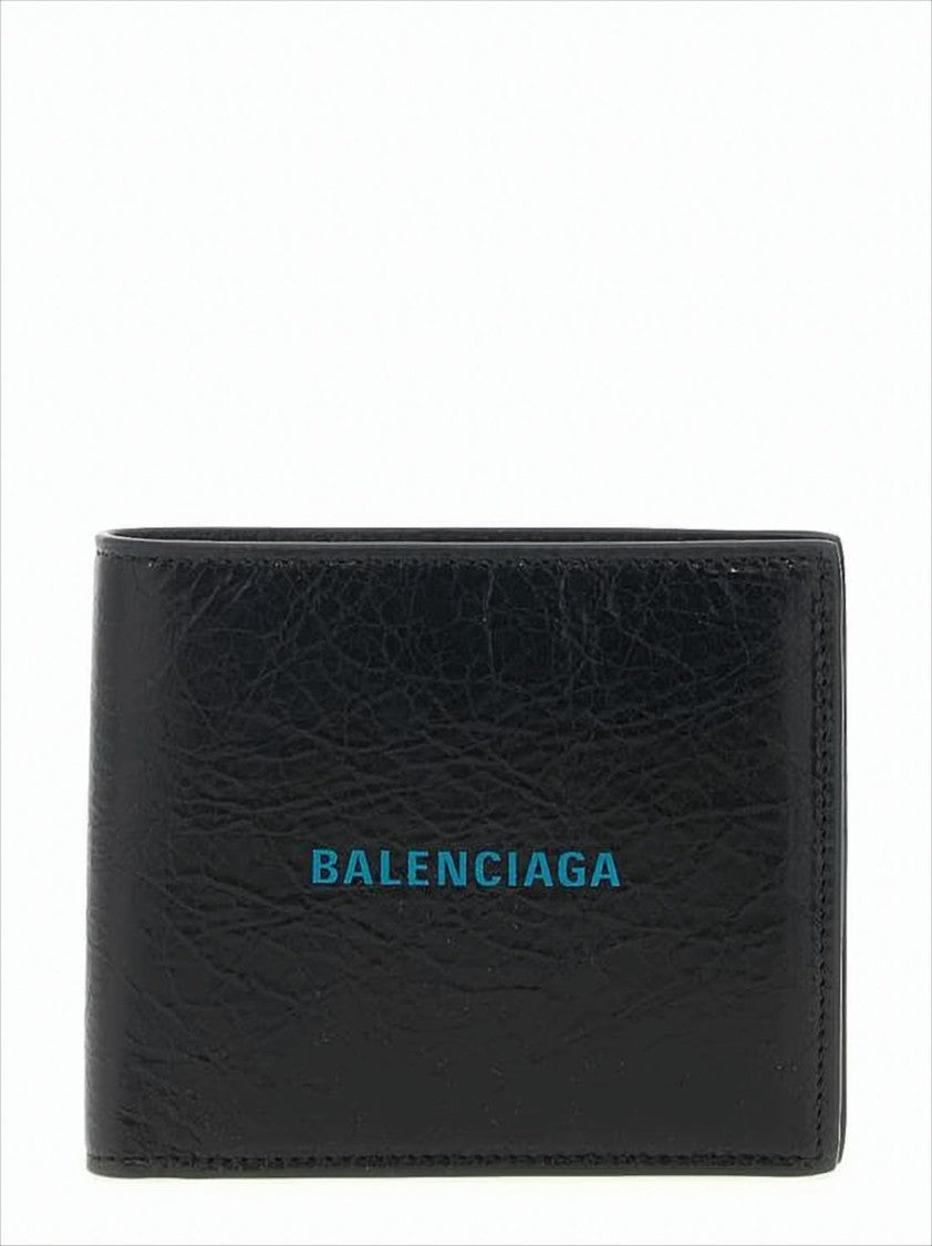 Balenciaga Textured Leather Bifold Wallet With Embossed Logo