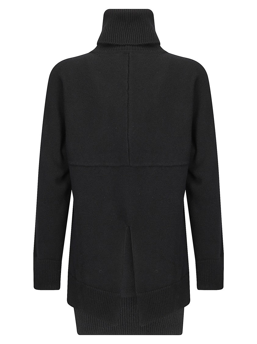 Stefano Mortari Asymmetric Hem Wool Turtleneck Sweater