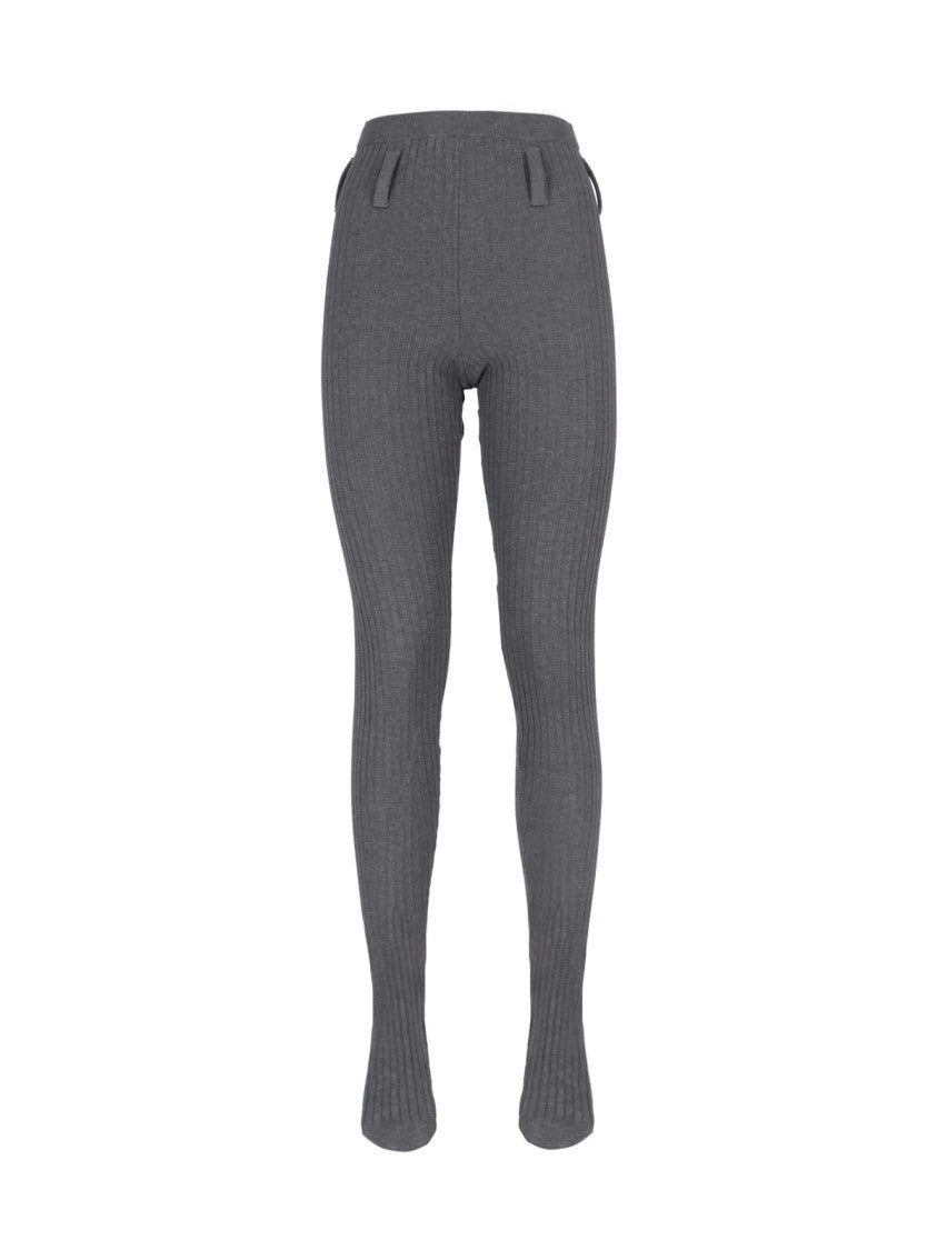 Prada Ribbed Cotton Tights – Grey