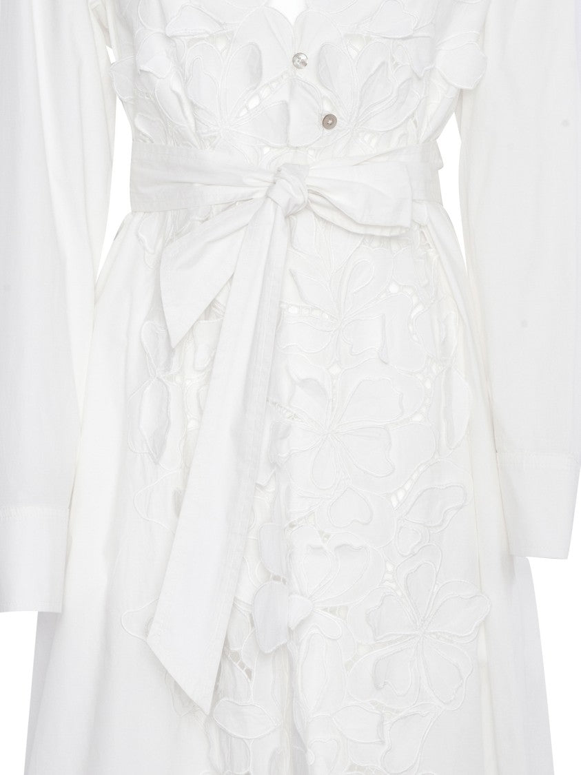 Forte Forte Midi Dress With Floral Embroidery