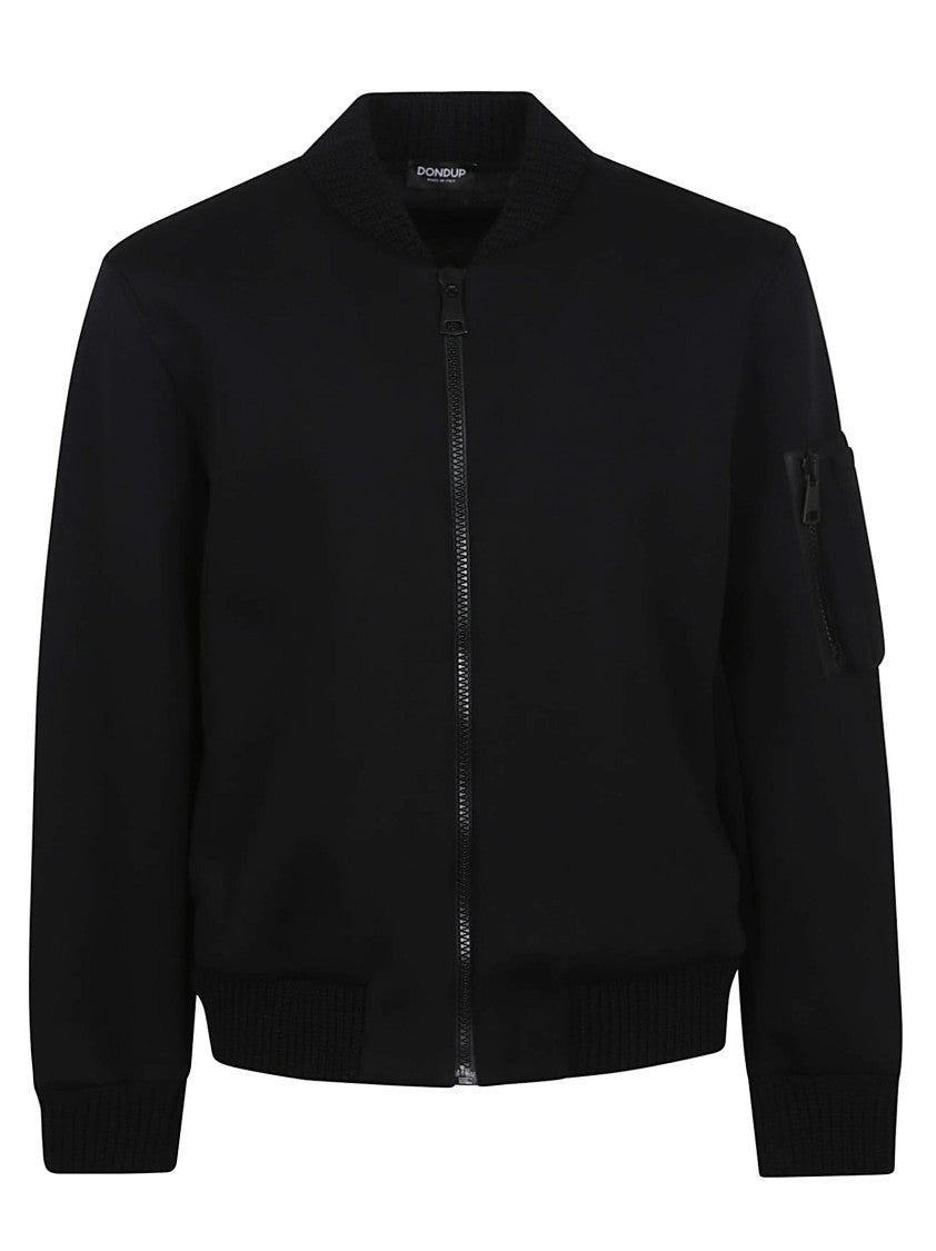 Dondup Neoprene Bomber Jacket With Ribbed Trim
