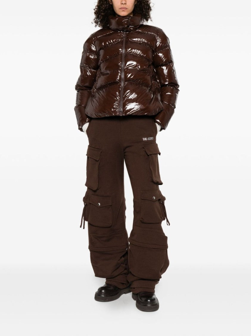 Pinko Glossy Puffer Jacket With High Collar