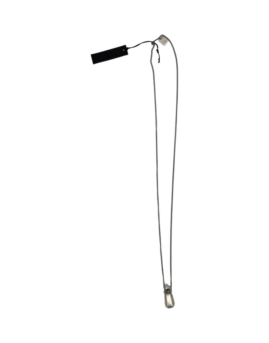 Goti Long Silver Necklace With Sleek Pendant