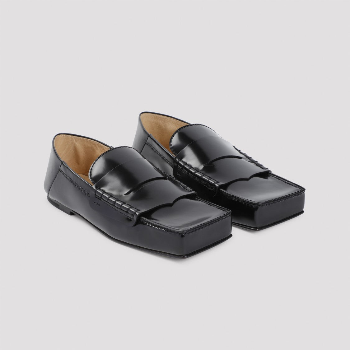 Jacquemus Black Cow Leather Les Mocassins Carre Loafers