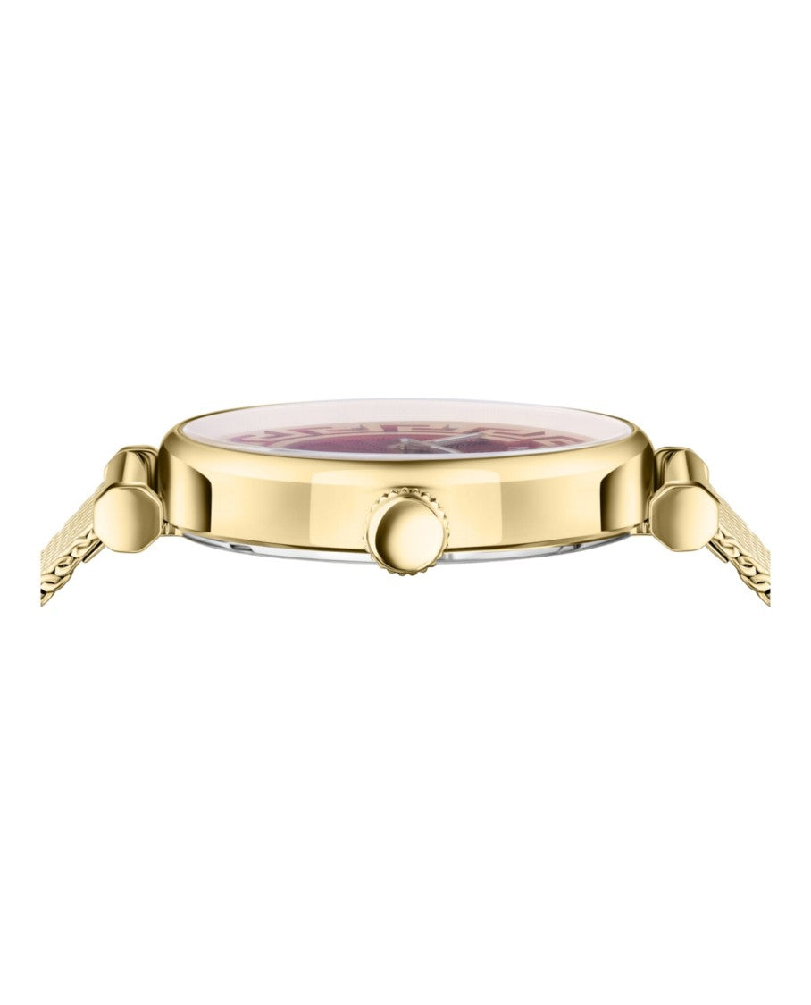 Versace Greca Bracelet Watch With Red Guilloche Dial