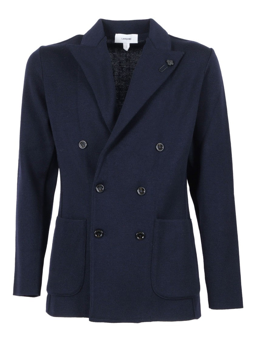 Lardini Double-Breasted Knit Jacket