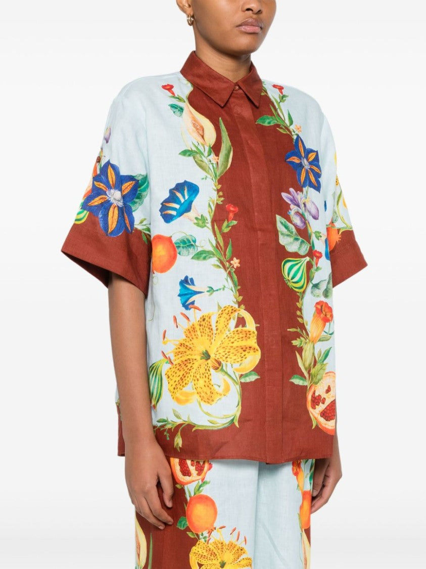 Alemais Light Blue Floral Print Dahlia Shirt