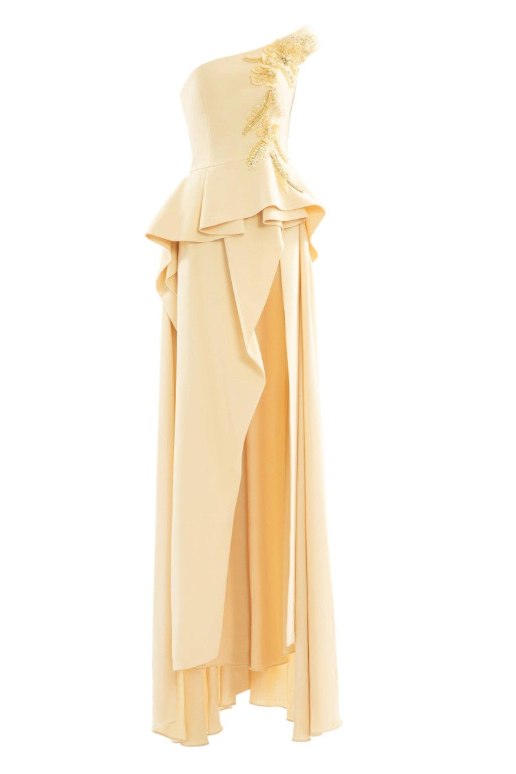 Saiid Kobeisy Long Crepe Embellished Dress