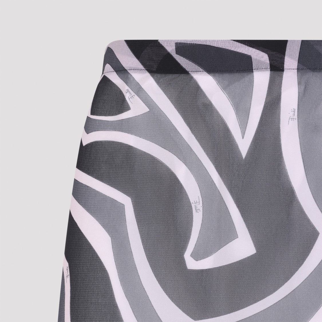 Pucci Abstract Pattern Midi Skirt In Lilac And Black