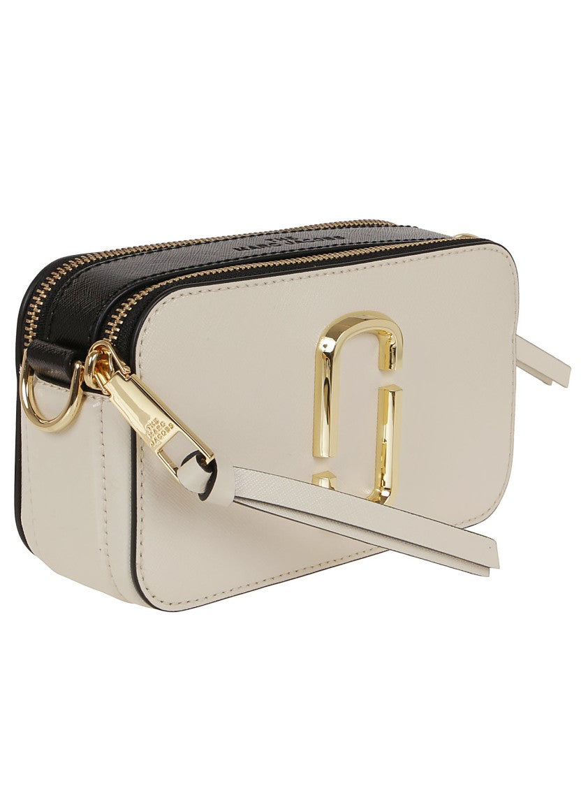 Marc Jacobs Compact Leather Snapshot Bag With Gold Brass Logo