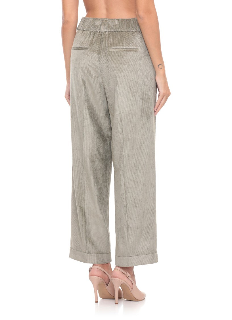 Peserico Green Viscose Pants