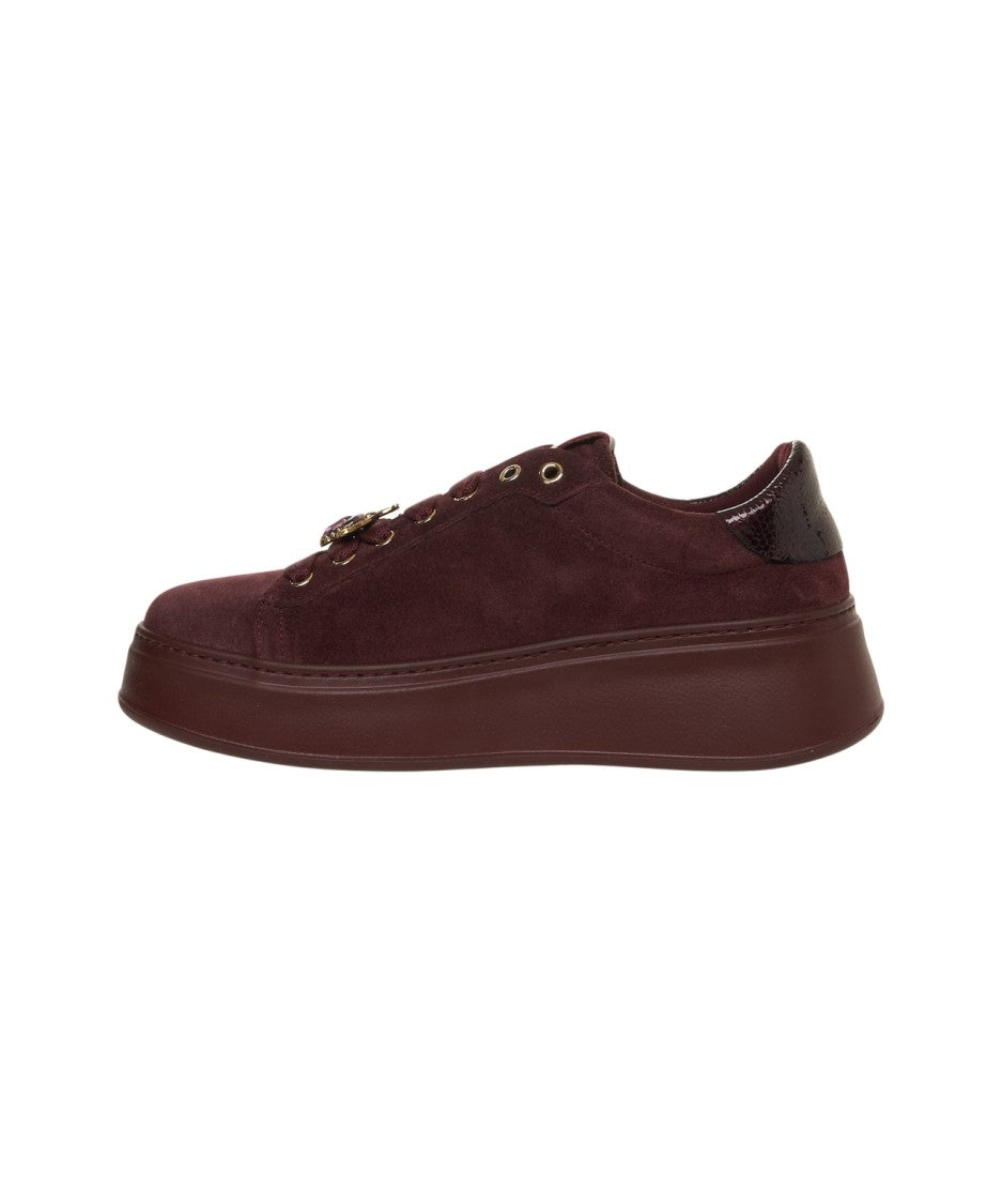 Gio+ Pia422a Suede Platform Sneakers With Decorative Eyelets