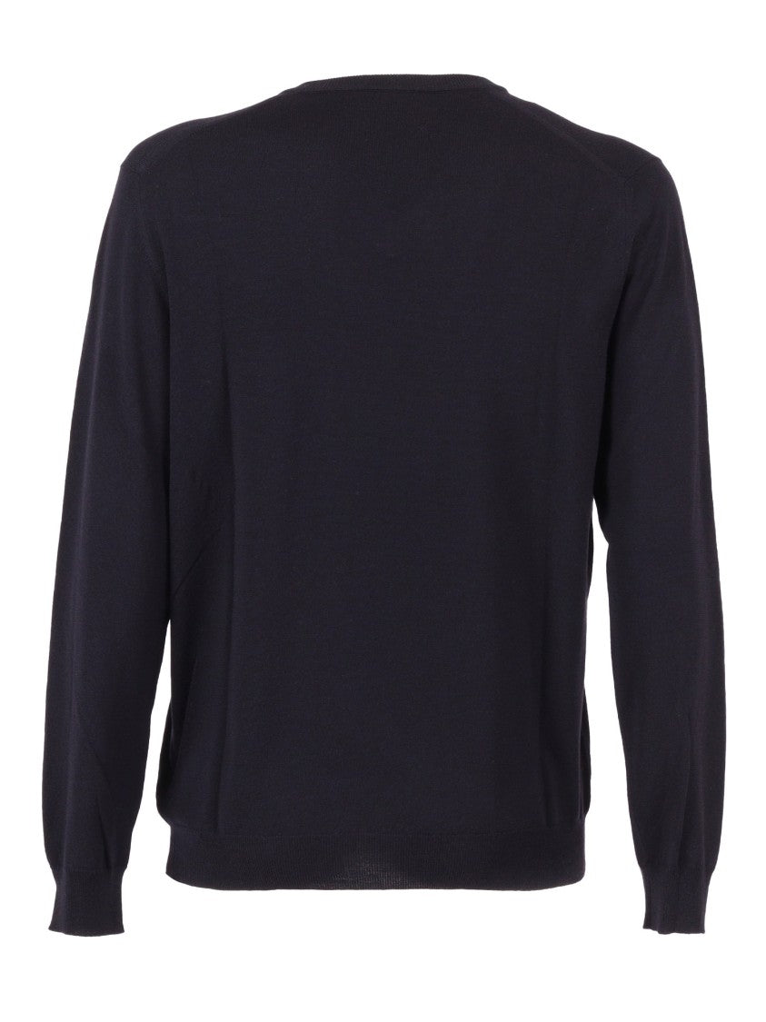 Slowear Zanone Fine Knit Sweater With V-Neck Design And Minimalist Aesthetic