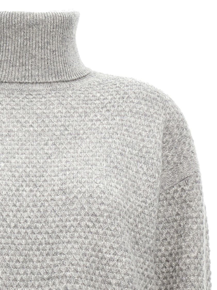 Max Mara Textured Honeycomb Knit Cashmere Sweater