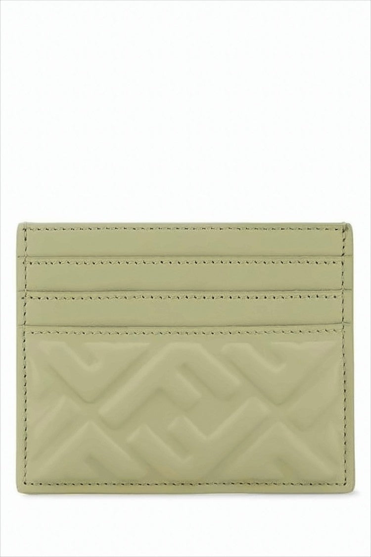 Fendi Embossed Geometric Pattern Leather Cardholder
