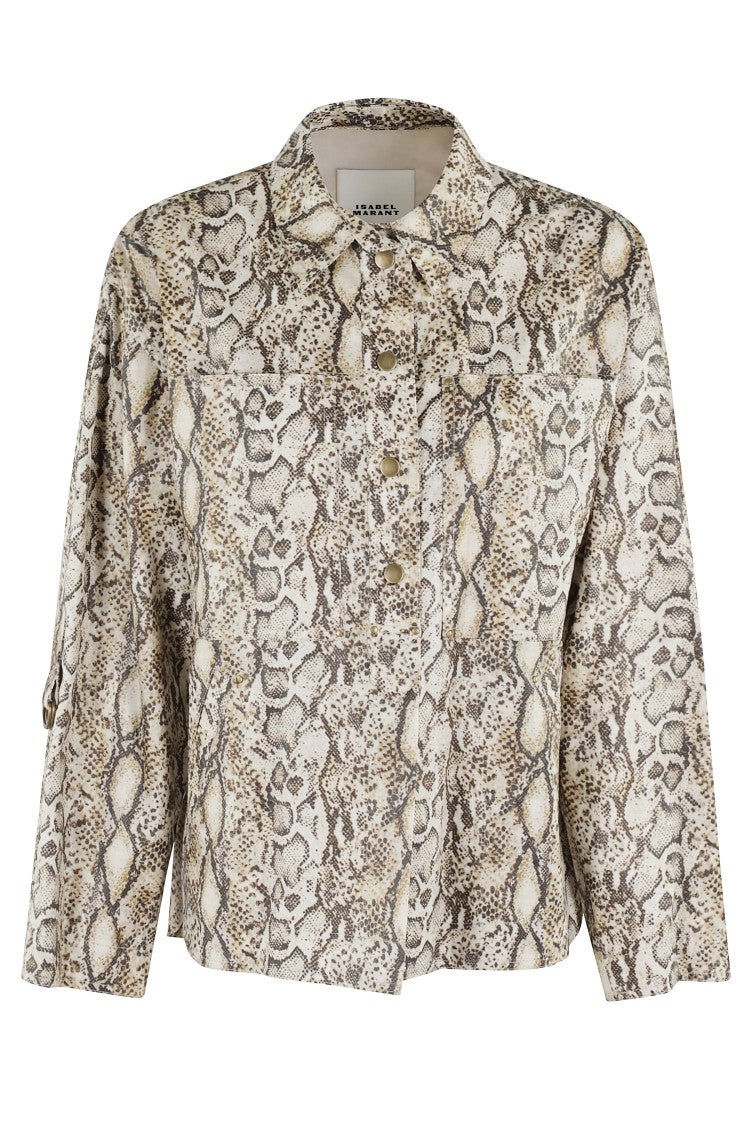 Isabel Marant Natural Linen Blend Shirt With Pointed Collar