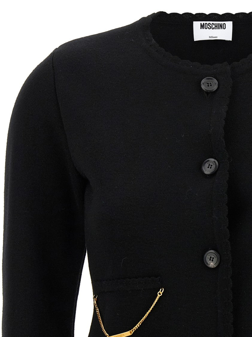 Moschino Chain Cardigan With Laced Hem