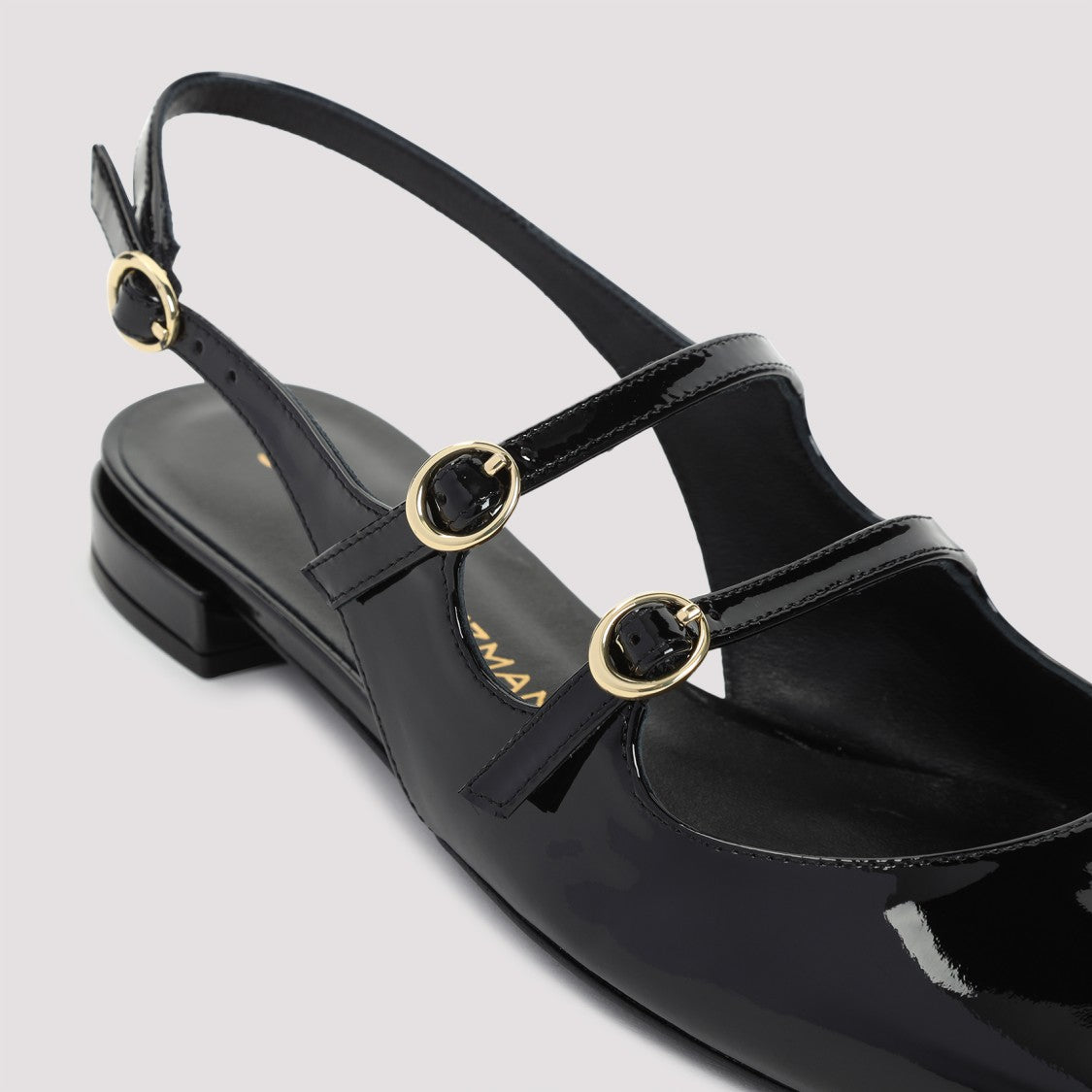 Stuart Weitzman Benni Black Patent Leather Ballerinas