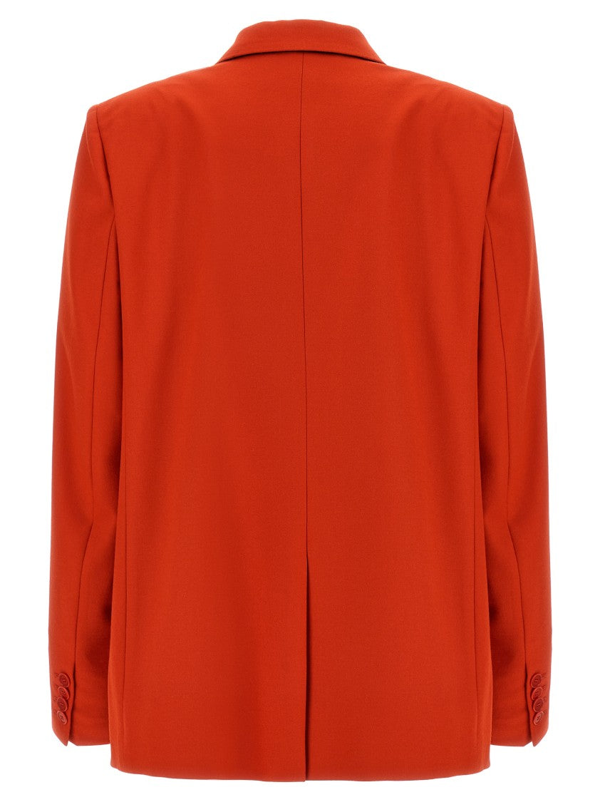 Stella Mccartney Double-Breasted Wool Flannel Blazer With Peak Lapels