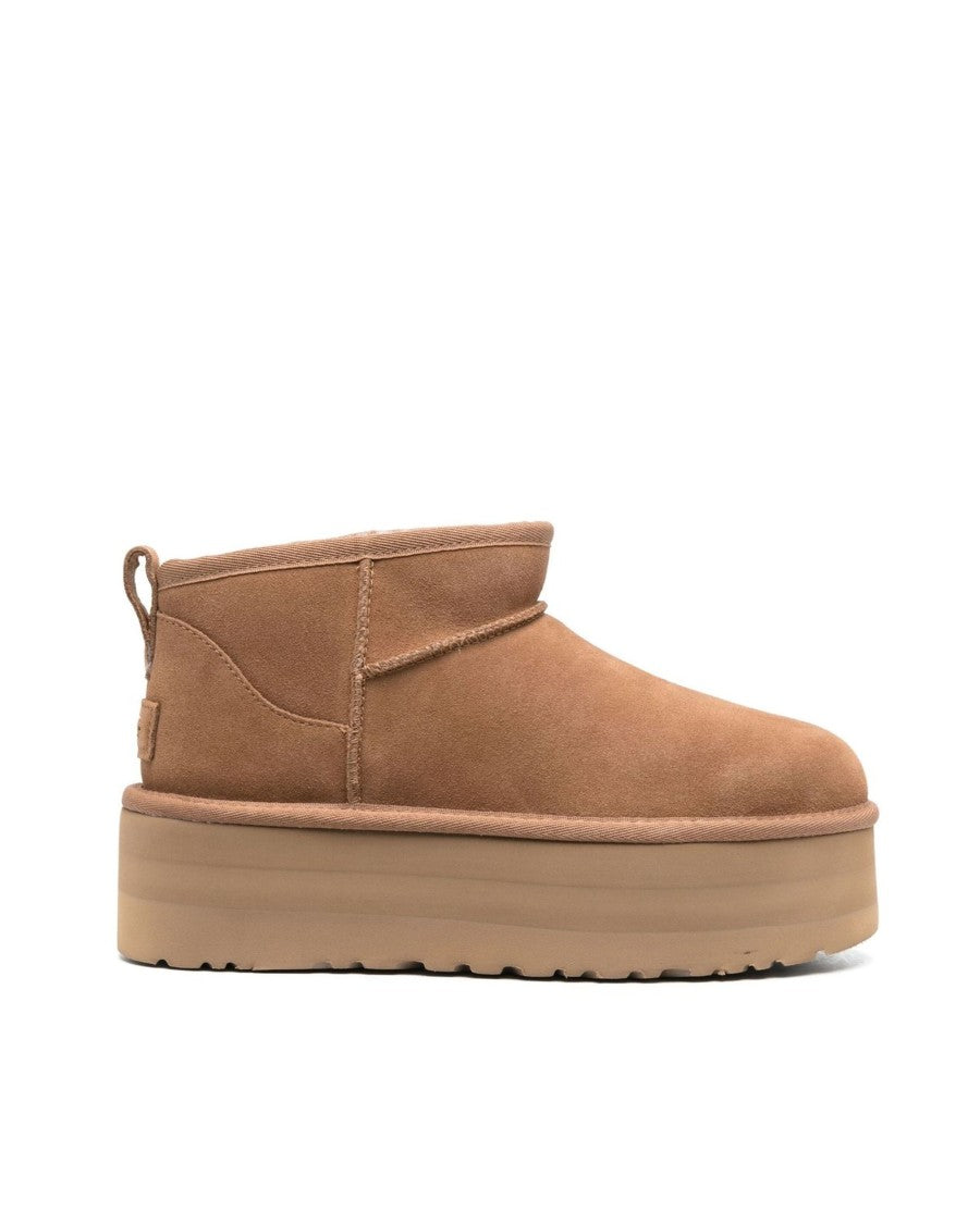 Ugg Women's Classic Ultra Mini Platform Ankle Boot In Chestnut