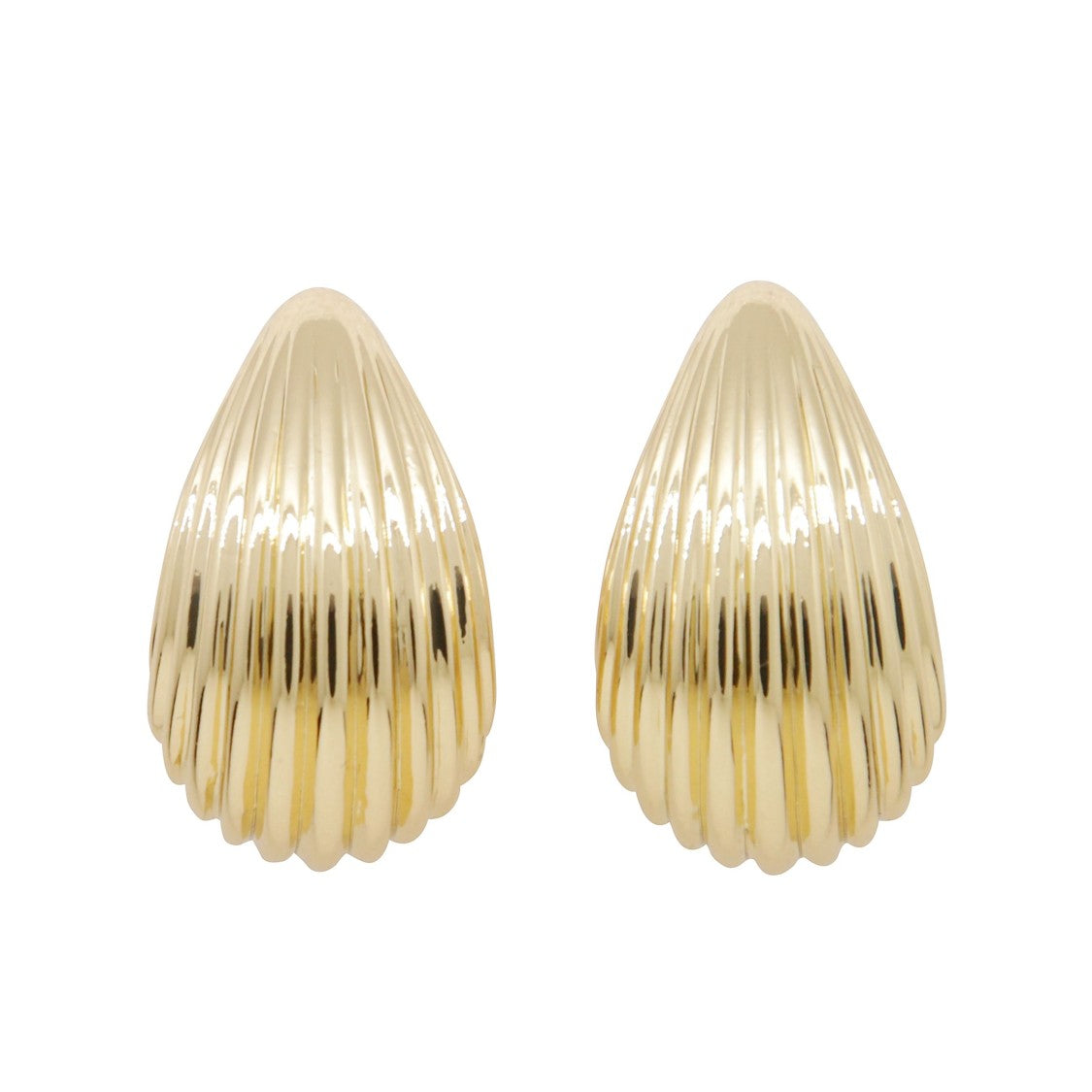 Anine Bing Drop-Shaped Earrings With Ribbed Texture And Polished Finish