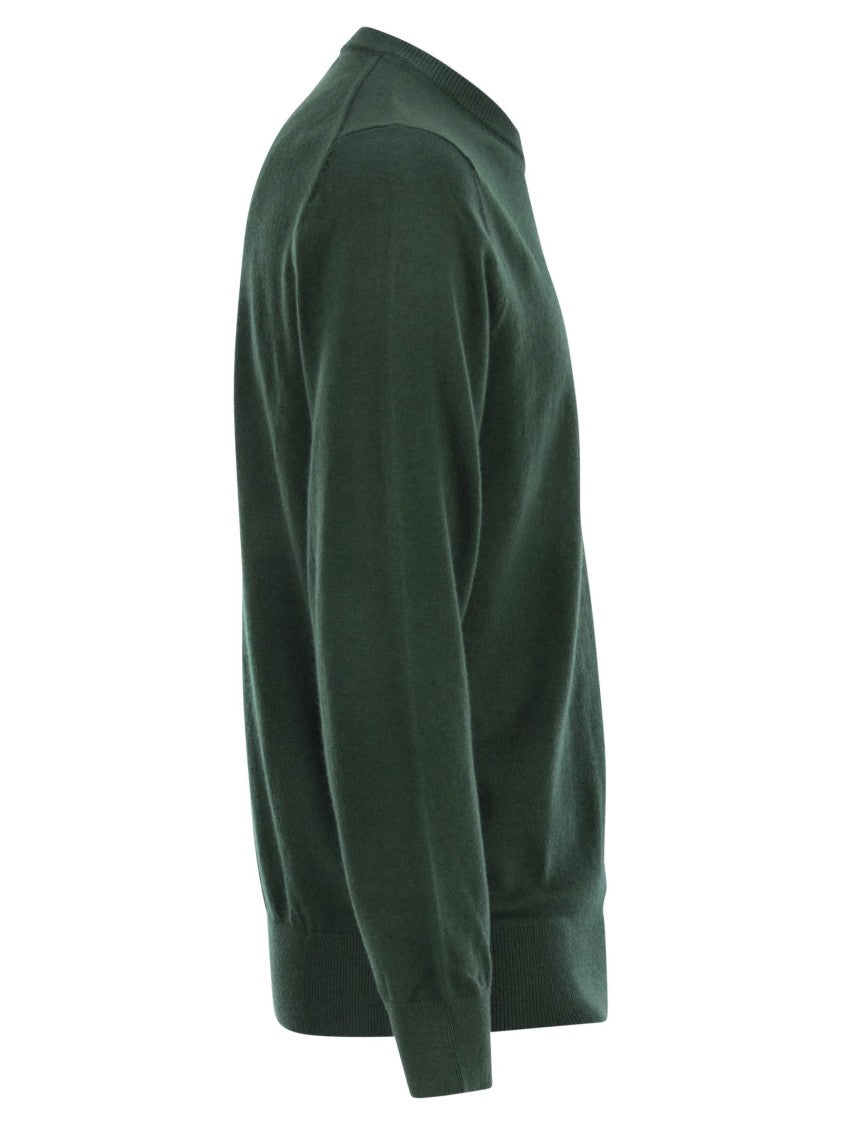 Mc2 Saint Barth Embroidered Crew Neck Jumper With Ribbed Finishes