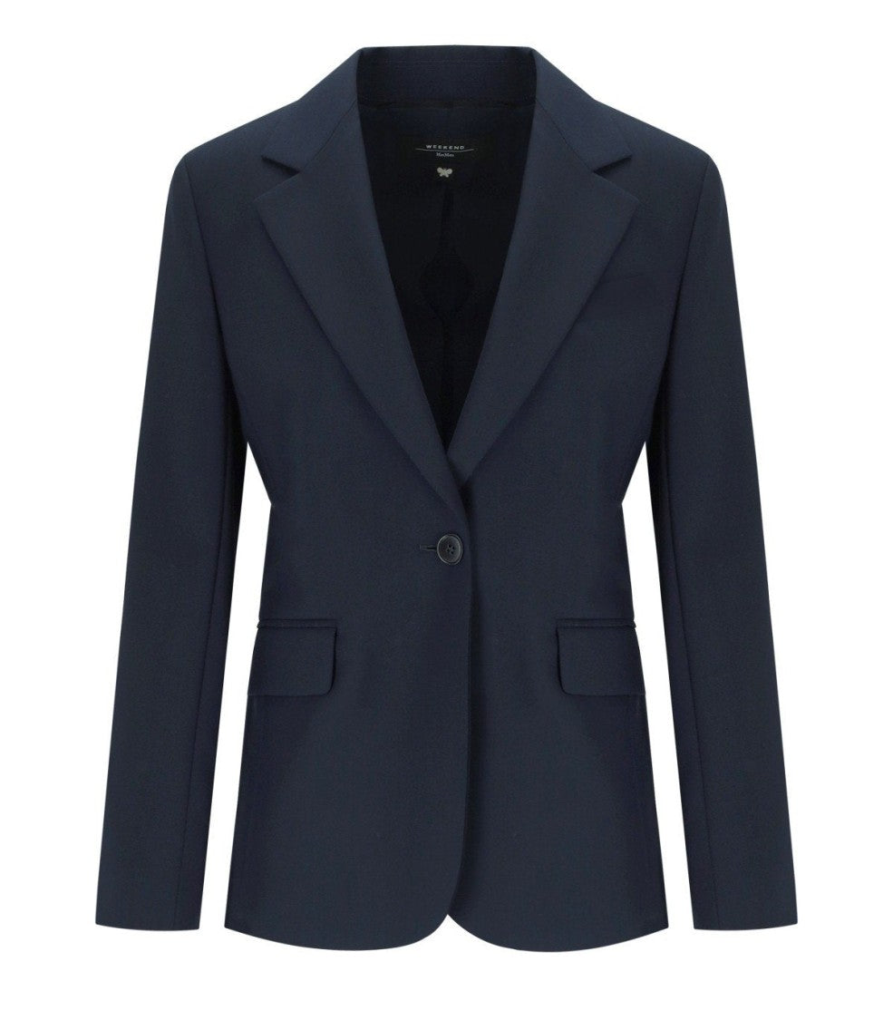 Max Mara Lamine Blue Single-Breasted Blazer