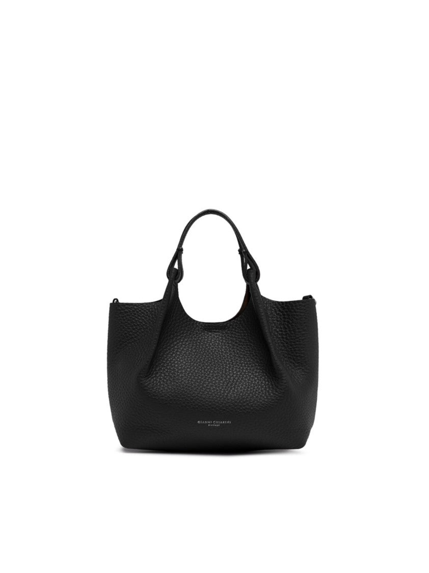 Gianni Chiarini Double-Grain Maxi Leather Shoulder Bag With Detachable Strap