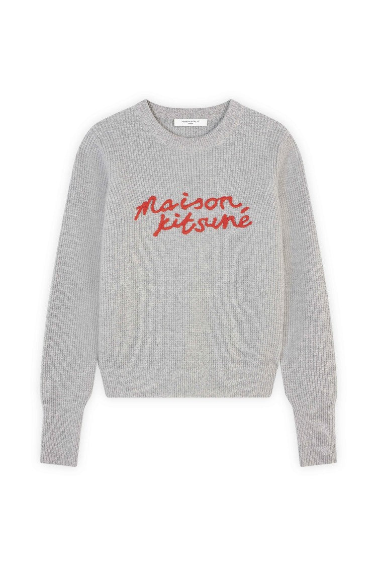 Maison Kitsuné Light Grey Melange Wool Jumper