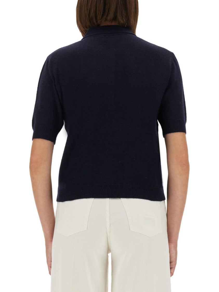 Moschino Short-Sleeve Wool Polo Shirt