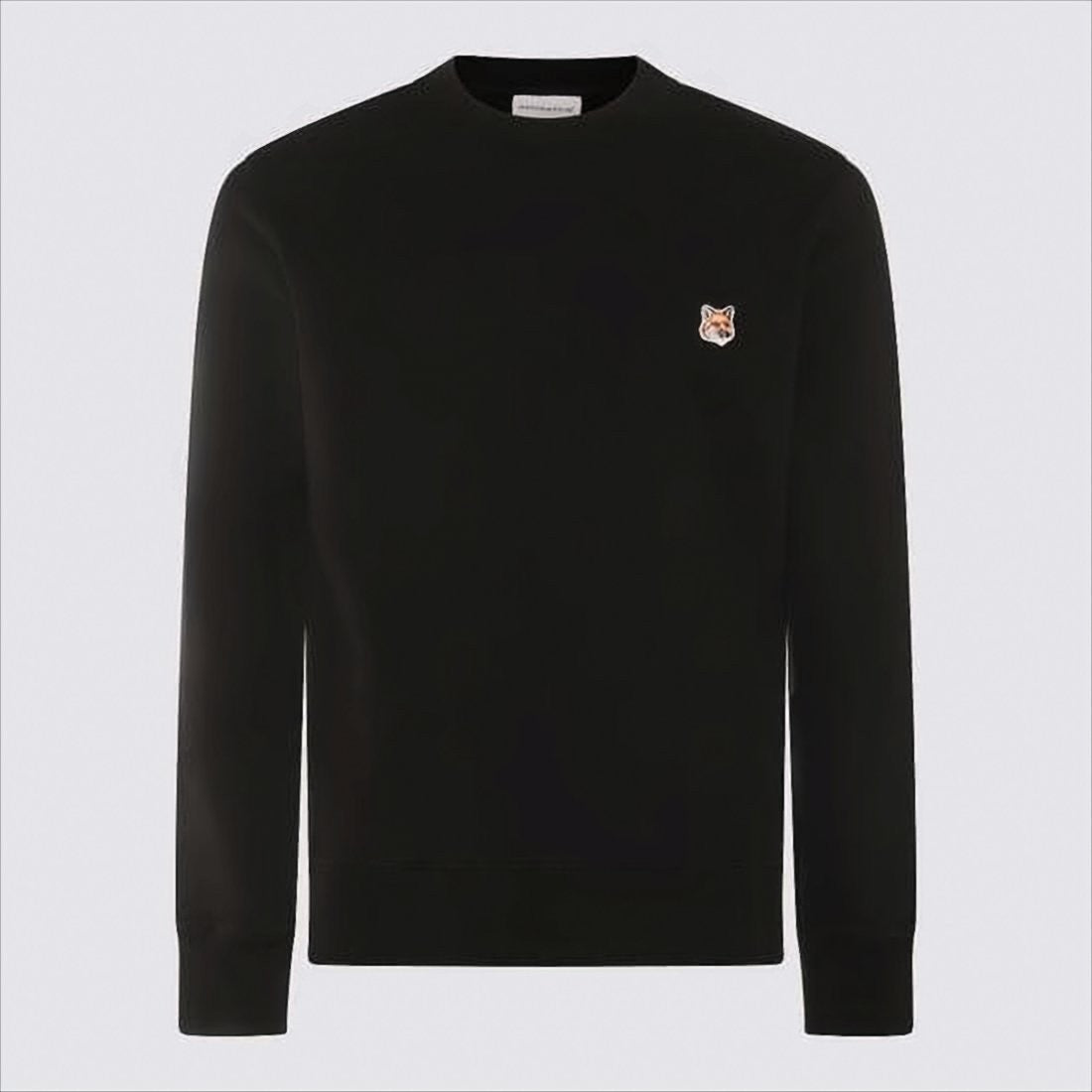 Maison Kitsuné Minimalist Long-Sleeve Crew Neck Shirt With Embroidered Emblem