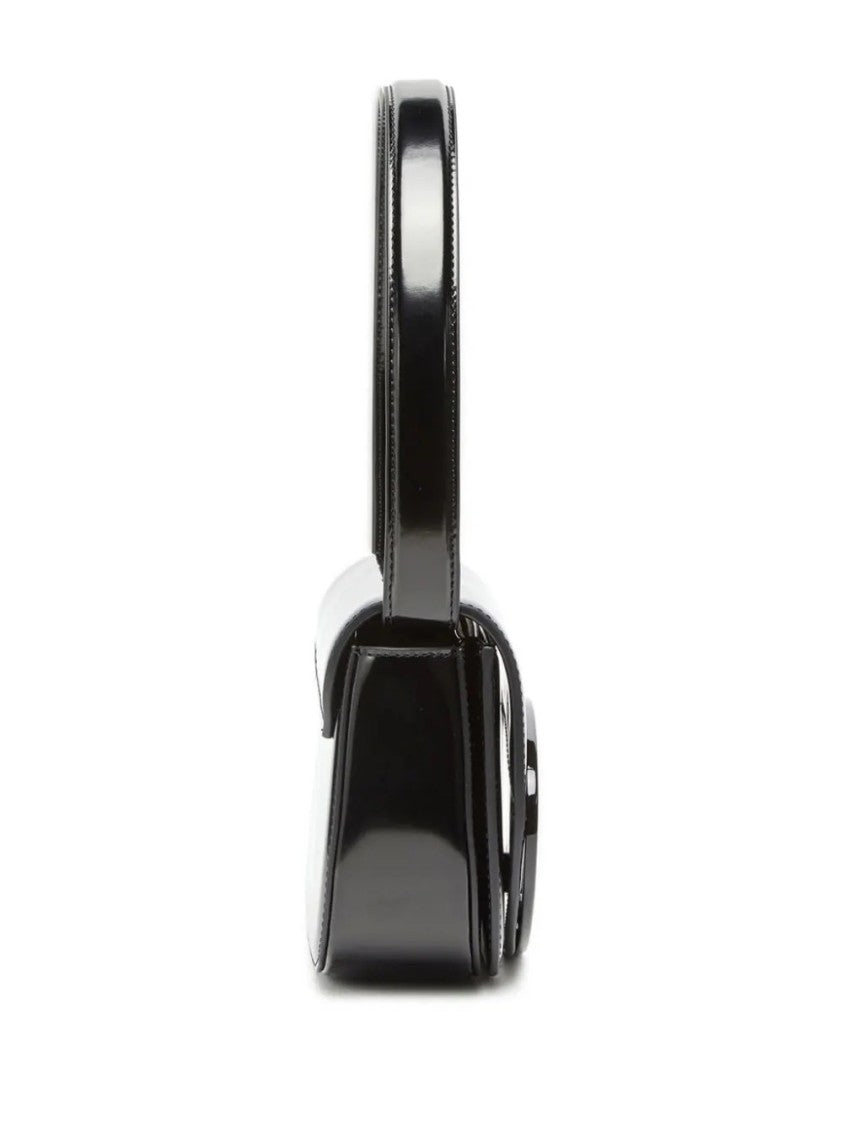 Diesel Glossy Finish Black Shoulder Bag