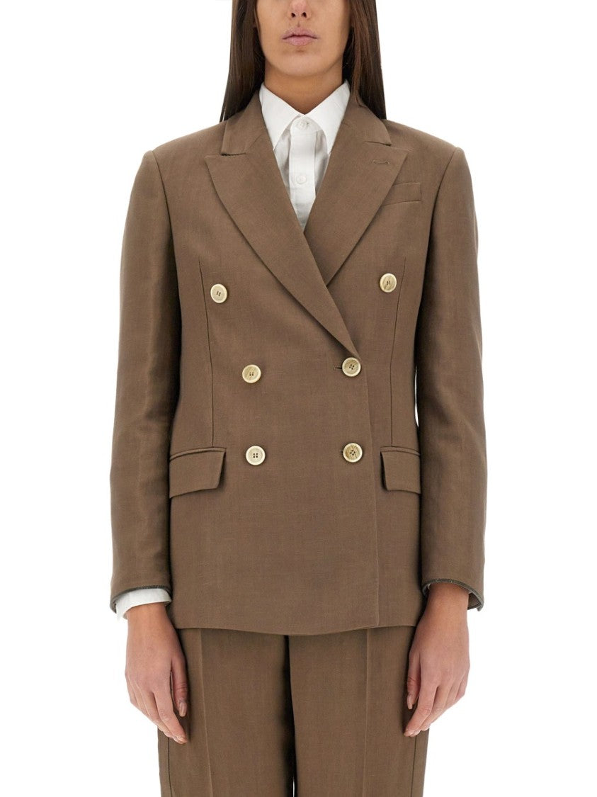 Brunello Cucinelli Twill Jacket With Necklace