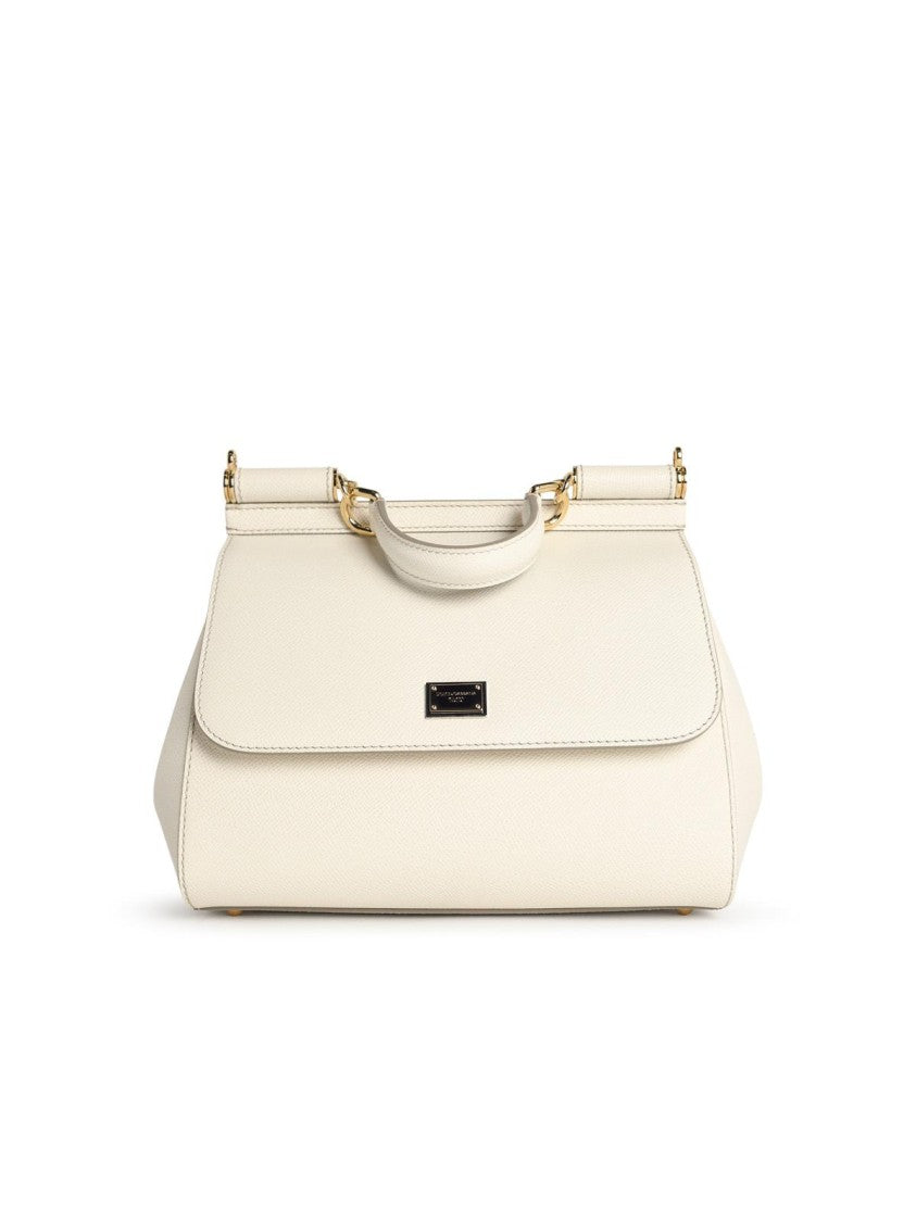 Dolce & Gabbana 'Sicily' White Leather Bag