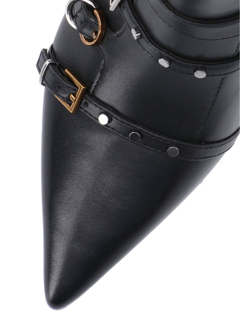 Pinko Buckle Ankle Boots – Black