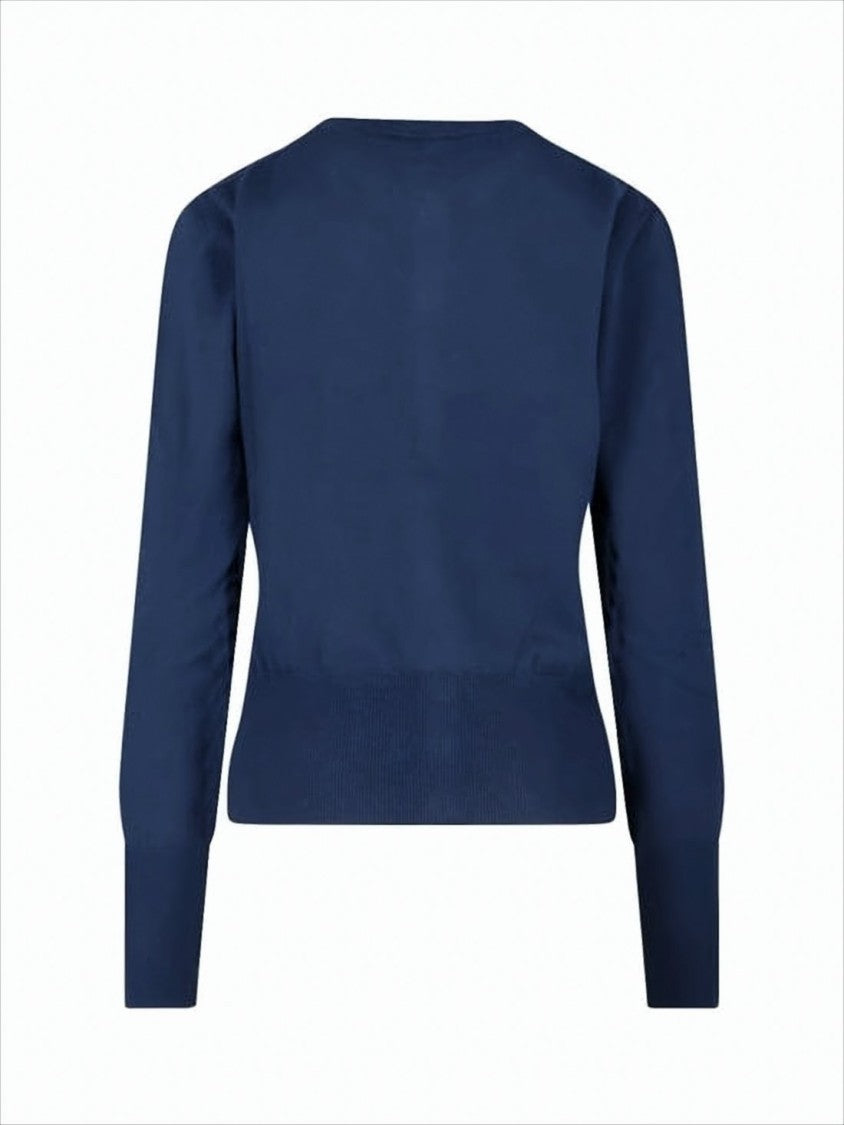 Vivienne Westwood Round Neck Cashmere-Blend Cardigan With Ribbed Hem