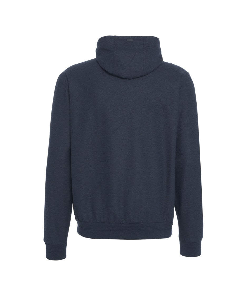 Herno Zip-Through Knitwear Hoodie With Adjustable Drawstring