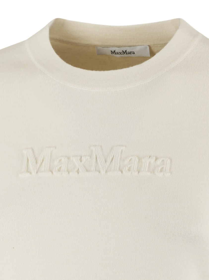 Max Mara Refined Ivory Knit Sweater With Classic Silhouette