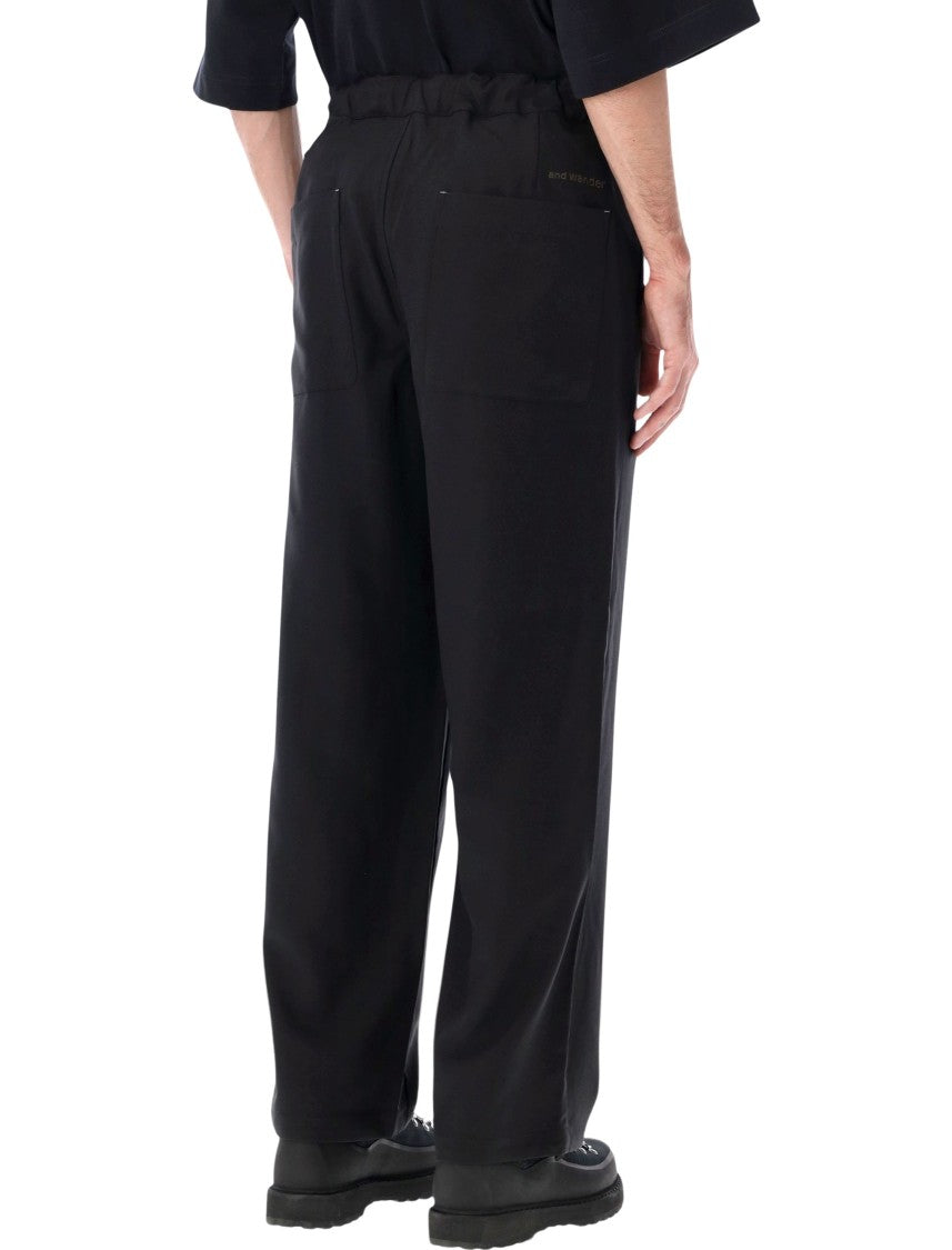 And Wander 103 Pe Melange Teill Wide Pants