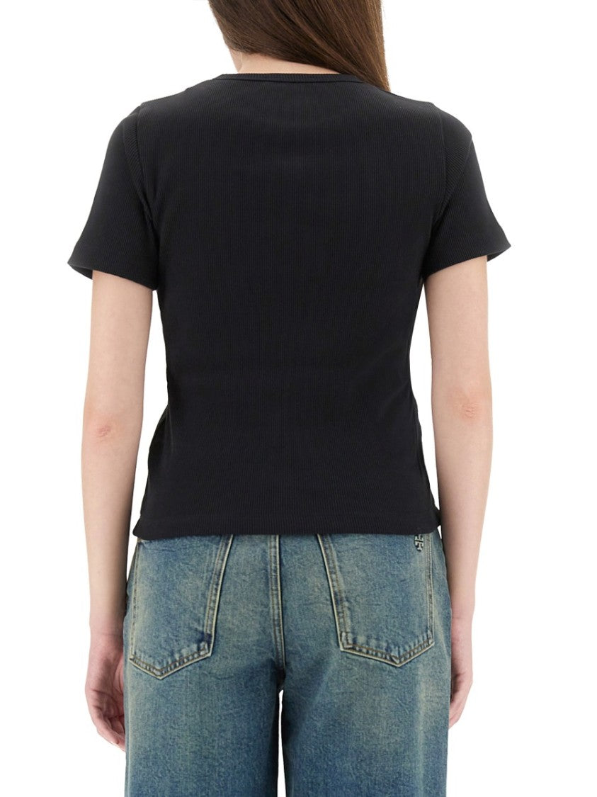 Tory Burch Ribbed Cotton T-Shirt