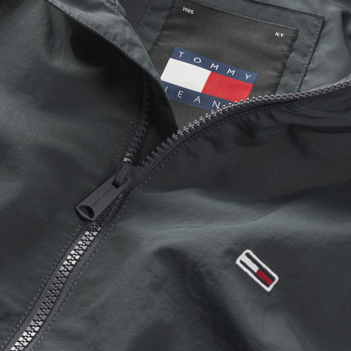 Tommy Jeans Lightweight Blue Polyamide Jacket With Zip Closure