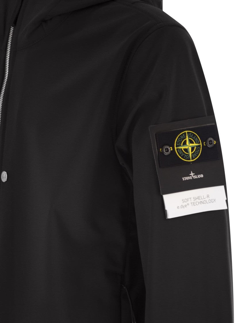 Stone Island Light Jacket With Hood And Weatherproof Membrane