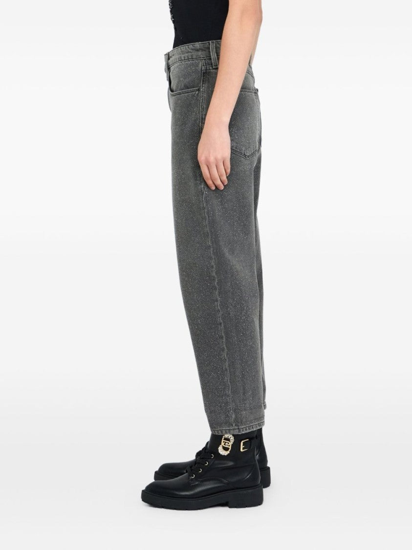 Liu Jo High Waist Black Jeans With Rolled Cuffs