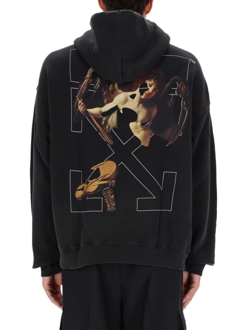 Off-White Relaxed Fit Black Hoodie