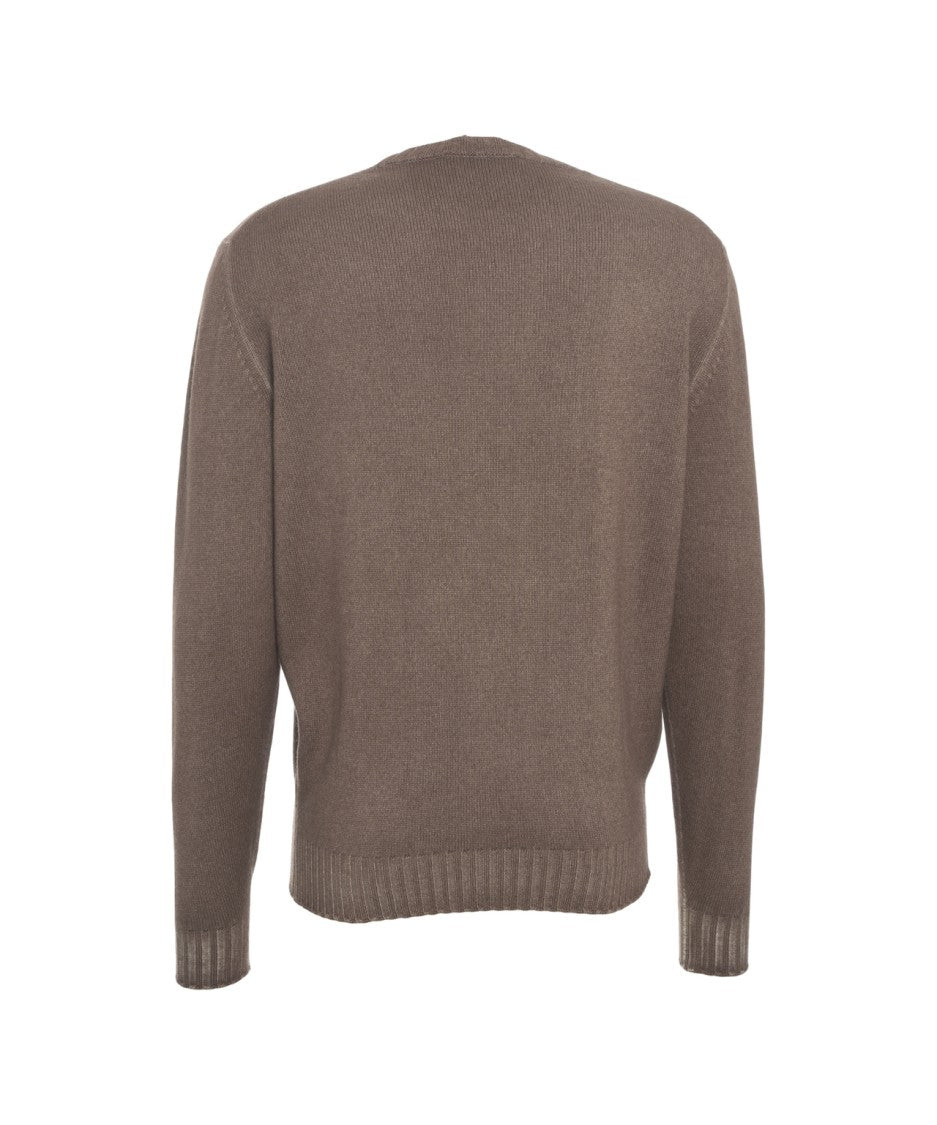 Gender Round Neck Fine Knit Sweater With Ribbed Details