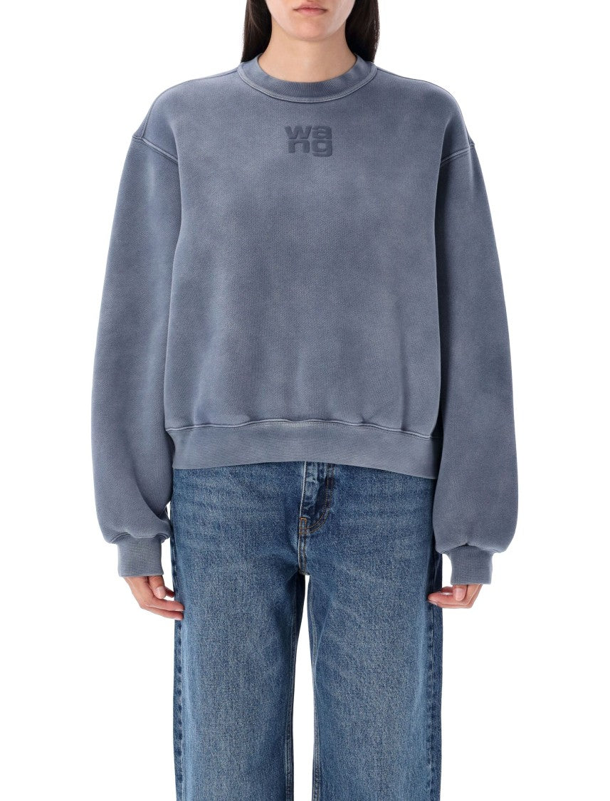 T By Alexander Wang Essential Terry Crew Sweatshirt W/ Puff