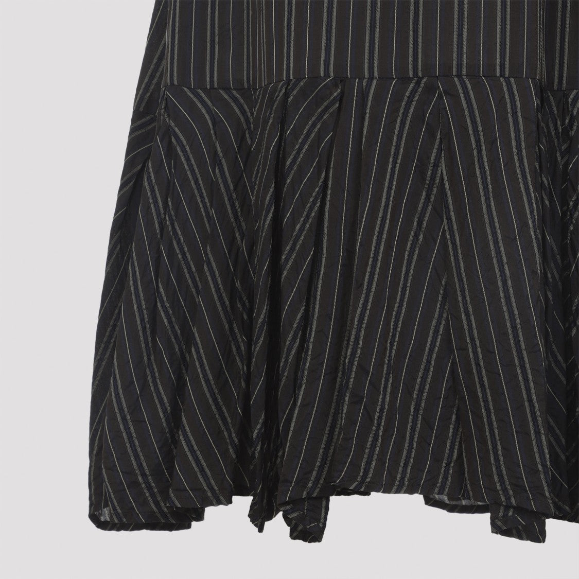 Dries Van Noten Pinstripe Midi Skirt With Side Tie Detail