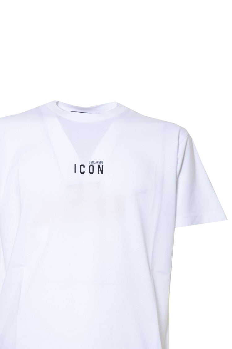 Dsquared2 White Cotton T-Shirt With Mini Icon Logo Print