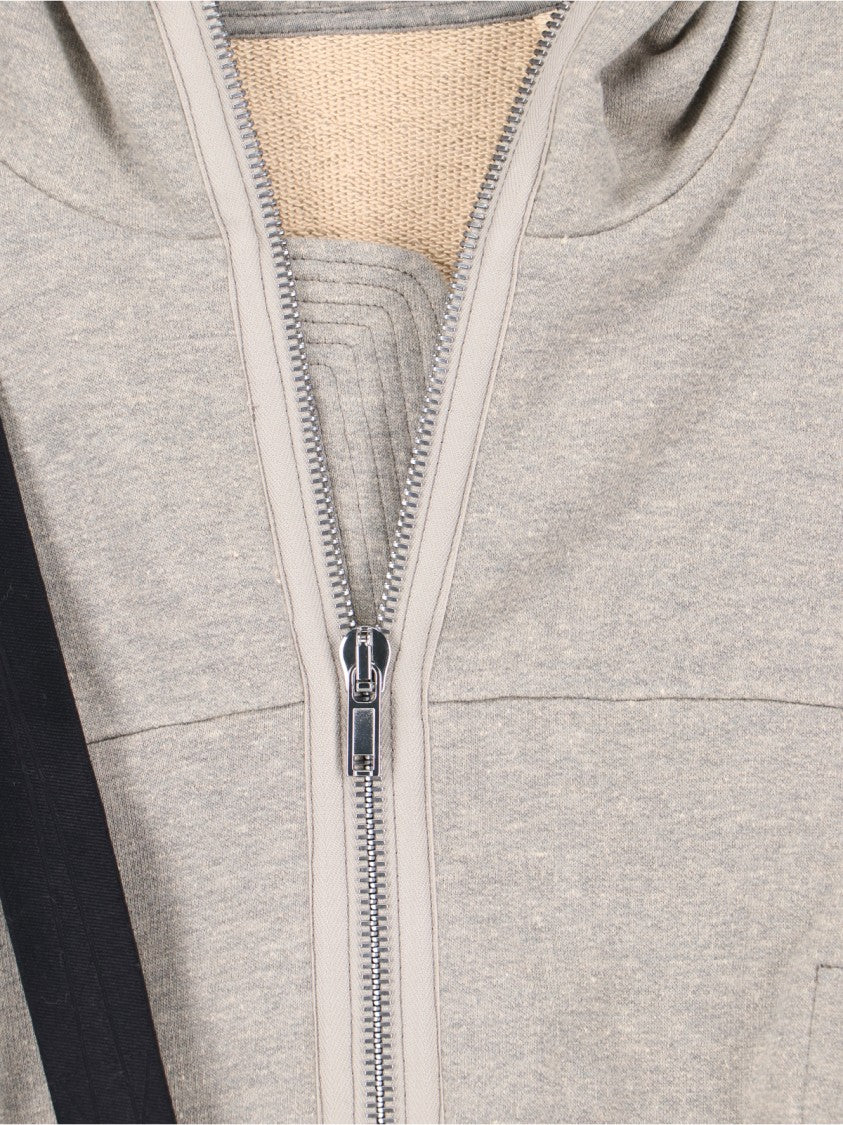Drkshdw By Rick Owens Grey Cotton Blend "Collage Gimp" Crop Sweatshirt